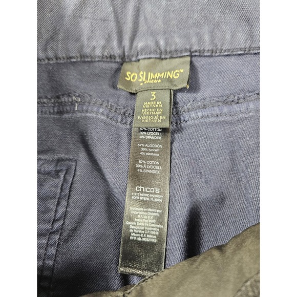 Chicos so slimming navy blue zip pocket cargo ankle pants 3 (16) * - Picture 3 of 6